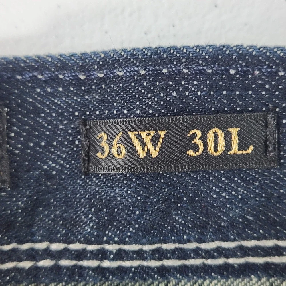 Helix‎ Mens Slim Bootcut Jeans Dark Wash Denim 36W 30L 100 Cotton 12413